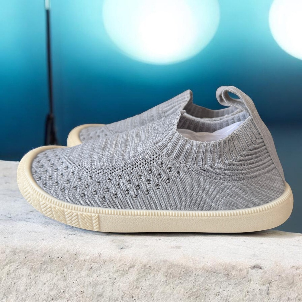 Jan Jul Kids Slip On Sneakers Blue Knit‎ Comfort Casual Minimalist Shoe